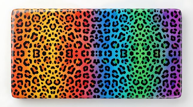 Rainbow Leopard Print Ombre Pattern Colorful Animal Skin Background