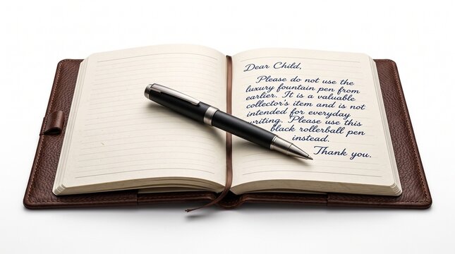 Pen resting on open diary
