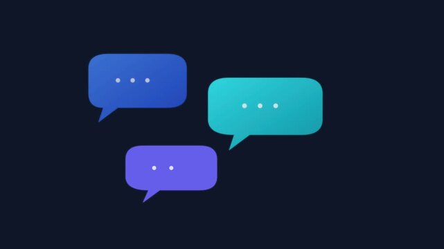 Animated chat bubbles with typing indicators for digital communication and social media messaging concepts animation 4k
