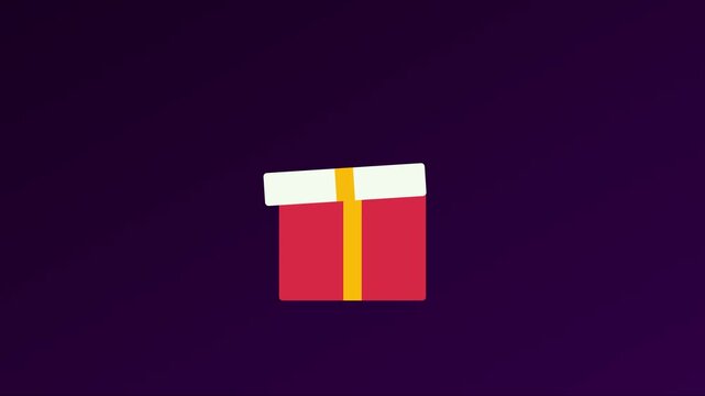 Animated red gift box opening and closing loop, minimalist holiday present for celebration, birthday, and e-commerce marketing animation 4k