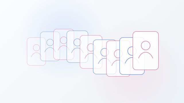 Abstract concept of a growing social media network with user profile icons animating in a clean, minimalist style against a white background, representing connection and digital community