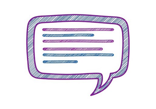 Colorful speech bubble with text lines illustration