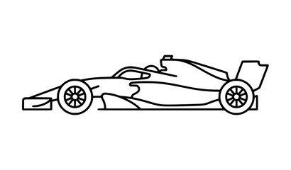 Naklejka premium Modern Formula 1 Car Line Art Vector Outline Illustration