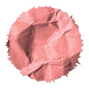 Pink Torn Crumpled Paper Texture Transparent PNG Isolated Wrinkled Kraft Paper Element