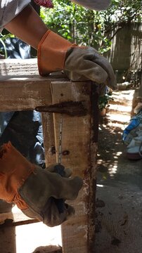 Removing Rusted Metal Base Attachment from Wooden Beam