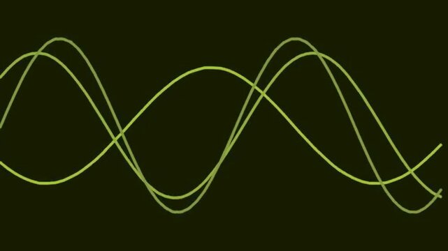 Waveforms Moving Across Dark Background