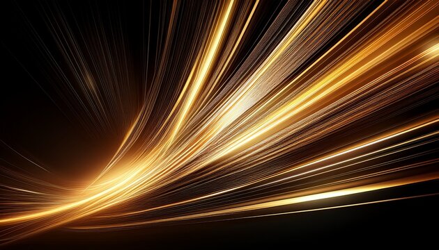 Light Speed Motion Streaks Gold On Transparent Background