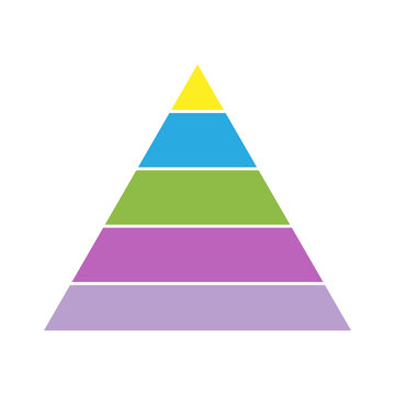 Colorful layered pyramid infographic chart with five horizontal sections