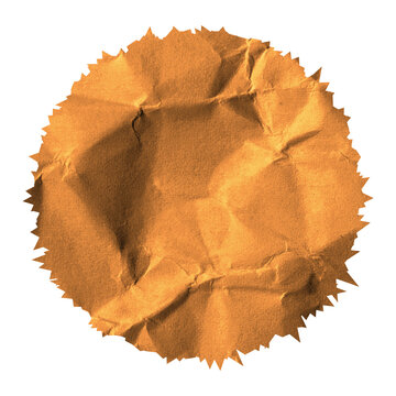 Brown Torn Crumpled Paper Texture Transparent PNG Isolated Wrinkled Kraft Paper Element