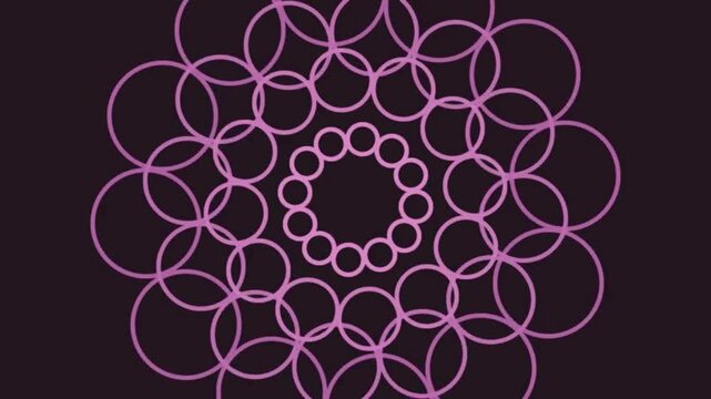 Geometric Circles Patterning in Purple Ring Design Animation