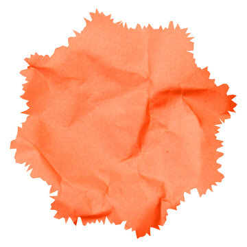 Orange Torn Crumpled Paper Texture Transparent PNG Isolated Wrinkled Craft Paper  Transparent Background