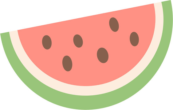 Fresh watermelon slice vector illustration isolated on white background cute summer fruit icon