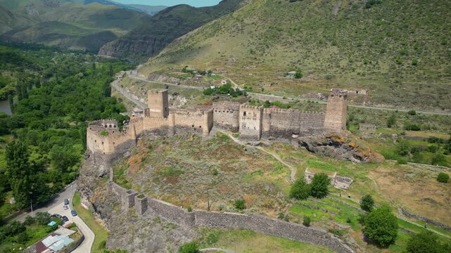 big castle in the mountains