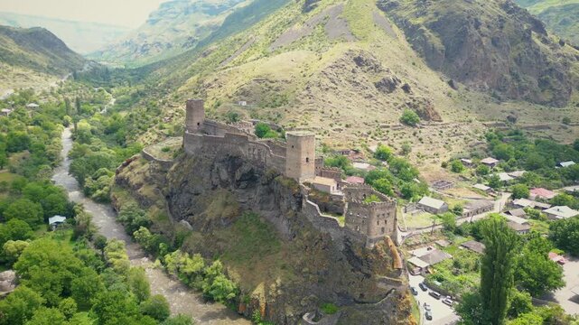 big castle in the mountains