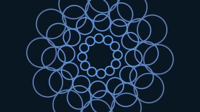 Geometric Circular Pattern Visualizing Intricate Rings in Dark Background