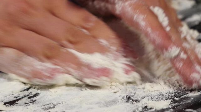 Korea flour cooking hands kneading dough baking ingredient kitchen preparation Korea 밀가루 요리 손 반죽 제누아즈 제빵 식재료 조리 과정 주방