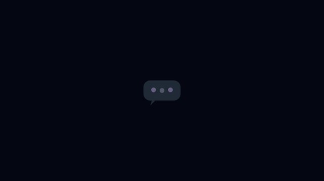 Minimalist chat bubble animation with typing indicator for digital communication and messaging apps 4k