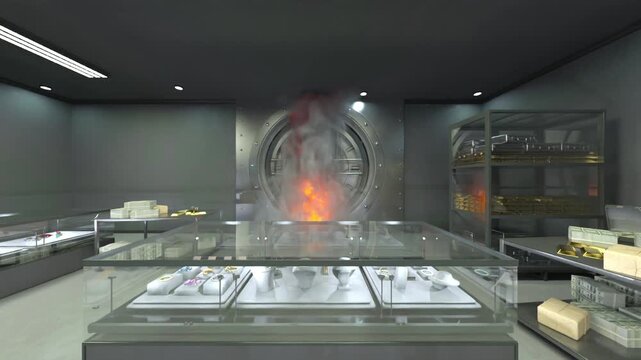 金庫室　3DCGレンダリング