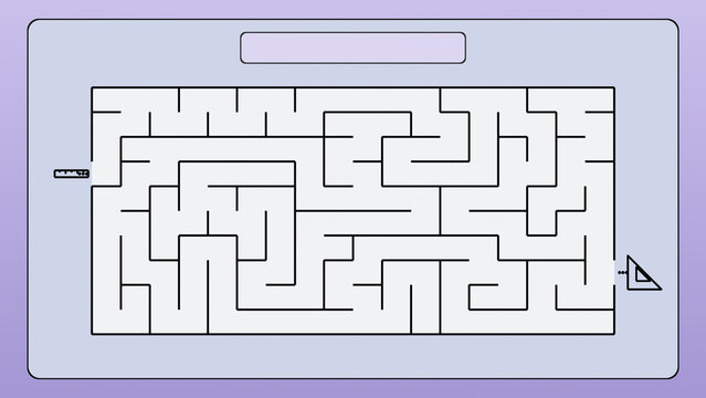 Complex Rectangular Maze Worksheet Displayed on Computer Screen