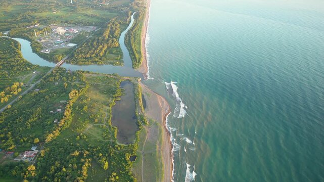 aerial view of the sea