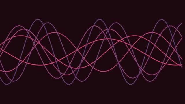 Waveforms Moving Across a Dark Background in Colorful Light