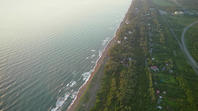 aerial view of the sea