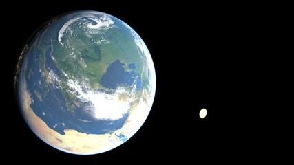 地球と宇宙空間　3DCGレンダリング © tsuneomp