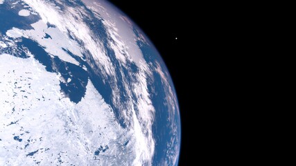 地球と宇宙空間　3DCGレンダリング © tsuneomp