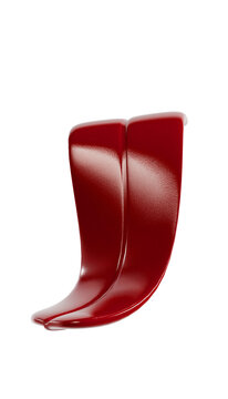 3d red stylised tongue on transparent background