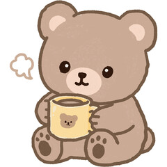 Hand Drawn Cute Bear Character Illustration  © 정원 조