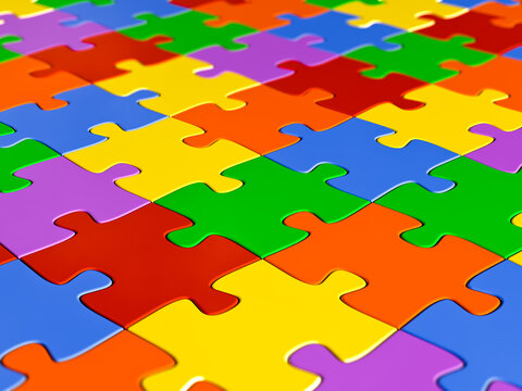 A jigsaw puzzle background - shallow depth of field