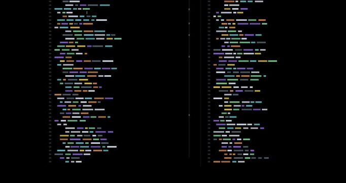 Abstract digital background with glowing code blocks and data streams