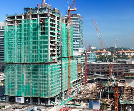 Contemporary building constraction site works