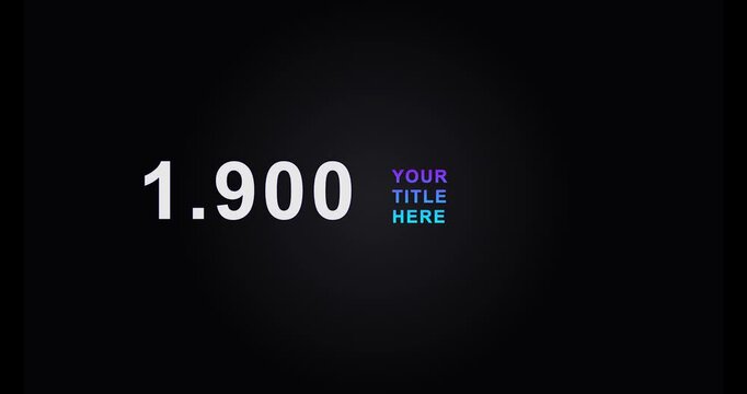 Infographic element with big number 1633 and title text placeholder on dark background