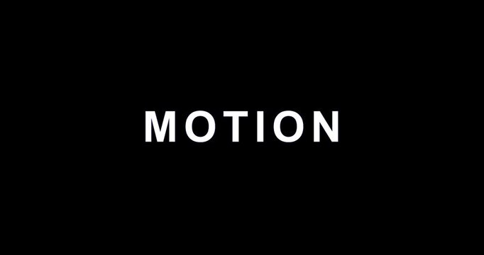 Minimalist mot text typographic logo on dark black background