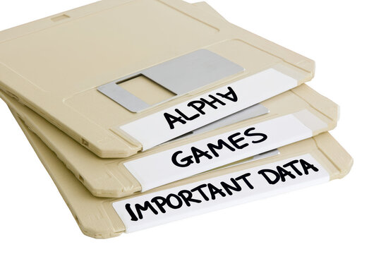 Stack of Three Retro Beige 3.5 Inch Floppy Disks