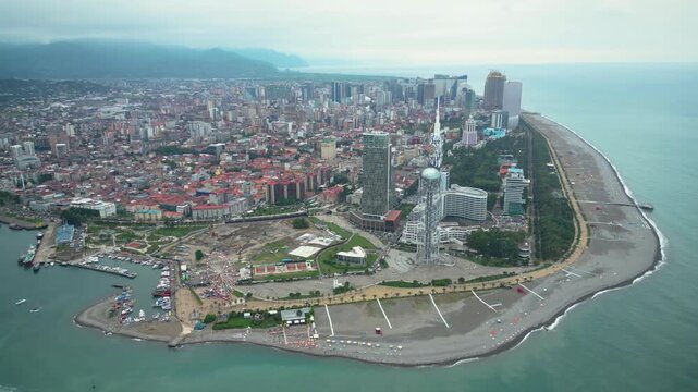 aerial view of the city of batumi
