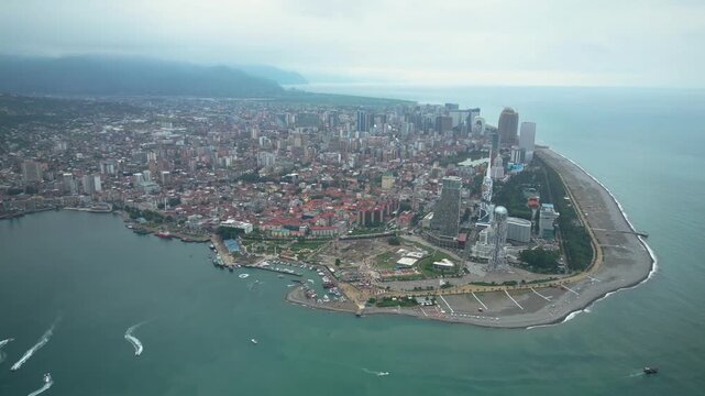 aerial view of the city of batumi