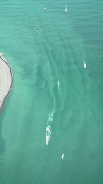 aerial view of black sea beach