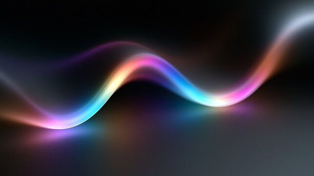 Abstract Colorful Glowing Light Wave on Dark Background