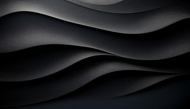 Abstract Dark Grey And Black Grainy Wave Background With Noise Texture