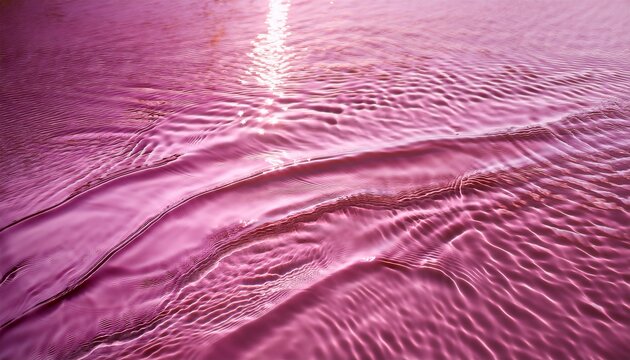 Transparent And Clean Pink Water Background With Sunlight Reflection