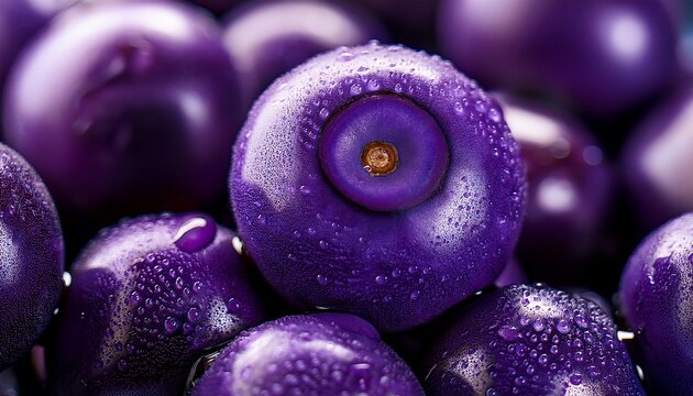Purple Berries Macro Photo Acai Berry Closeup Abstract Organic Food Photo