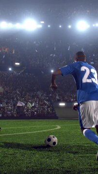 Soccer Player Running Toward the Ball