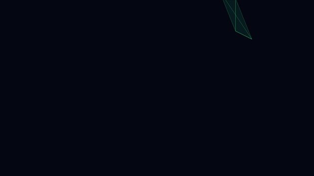 Minimalist geometric diamond shape rotating animation on dark 4k background, rotation motion