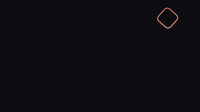 Minimalist glowing rounded square animation on dark 4k background, for ui and, digital interface motion ui