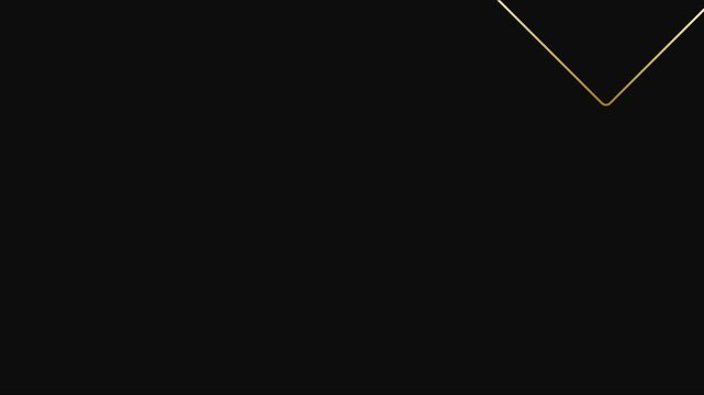 Minimalist gold square frame animation on 4k black background, for motion and, luxury branding border