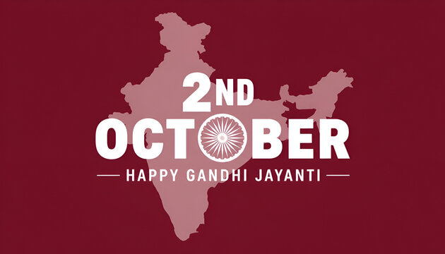 Gandhi Jayanti banner highlights India map and Ashoka Chakra.