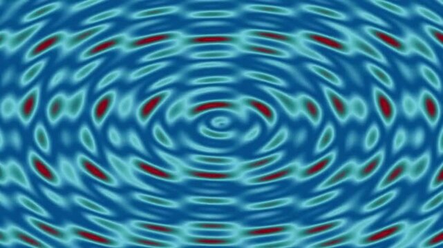 Abstract Swirling Ripples in Blue Green with Red Accents