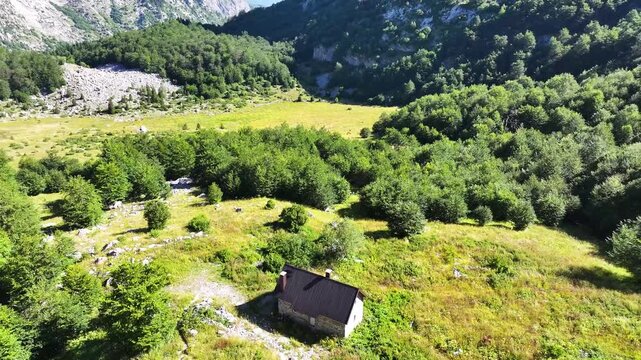 Montenegro Guci alps Jezerca valley with mountain view